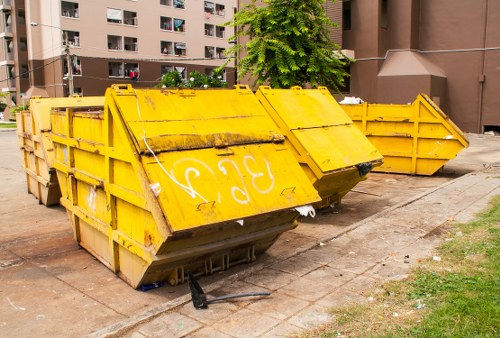 Frontline waste collection vehicle near business premises