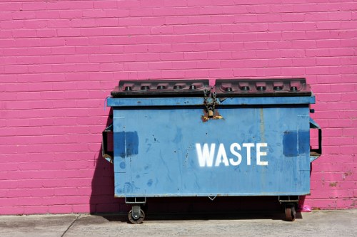 Operatives sorting commercial waste at a collection point